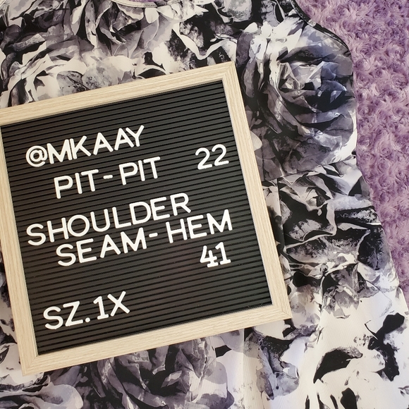 Apt.9 Woman's Black and white floral graphic dress size 1X - Picture 7 of 8